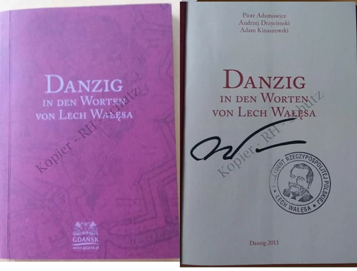 Buch „Danzig in den Worten von Lech Walesa“ mit Signatur von Lech Walesa