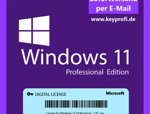 Microsoft Windows 11 PRO Vollversion + Lizenz Key Produktschlüssel