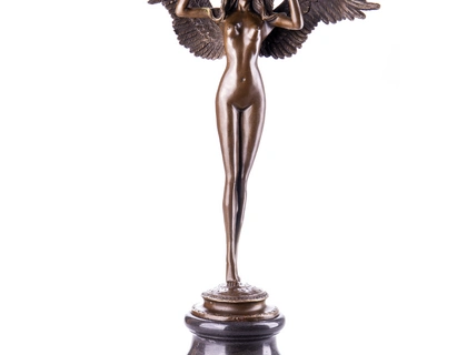 Bronzefigur Weiblicher Akt eines Engels -Neu 58cm Hoch