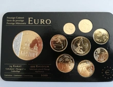 Malta Euro Prestige-Coinset, Gold & Rhodium, 24 Karat Goldauflage