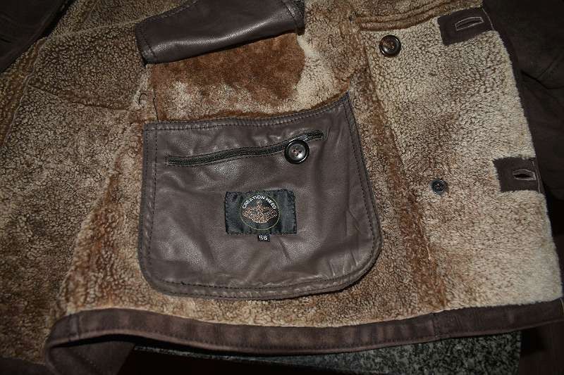 Wildledermantel mit Lammfell geschoren Größe 56