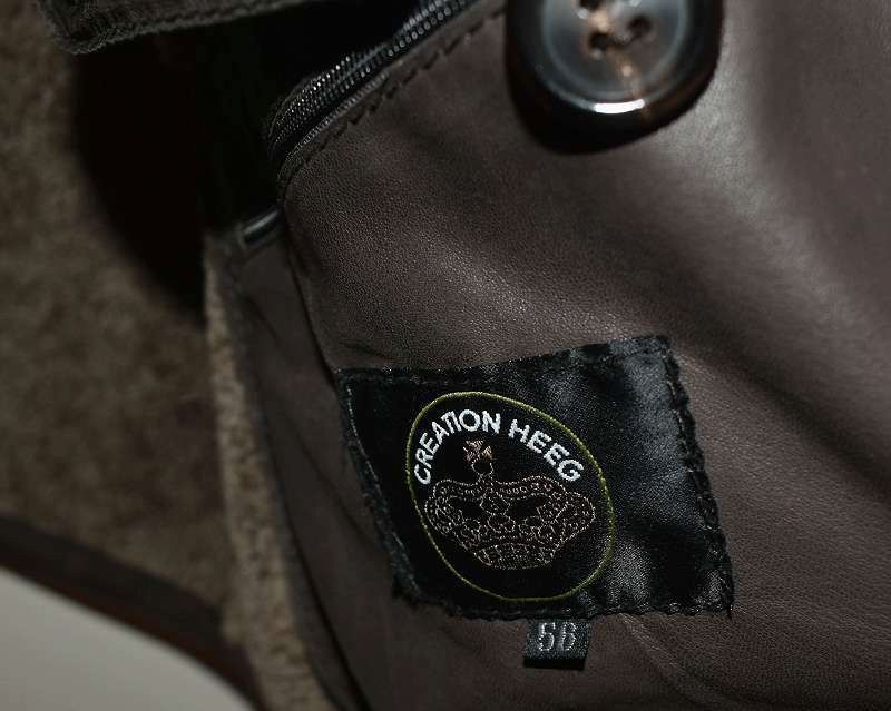 Wildledermantel mit Lammfell geschoren Größe 56