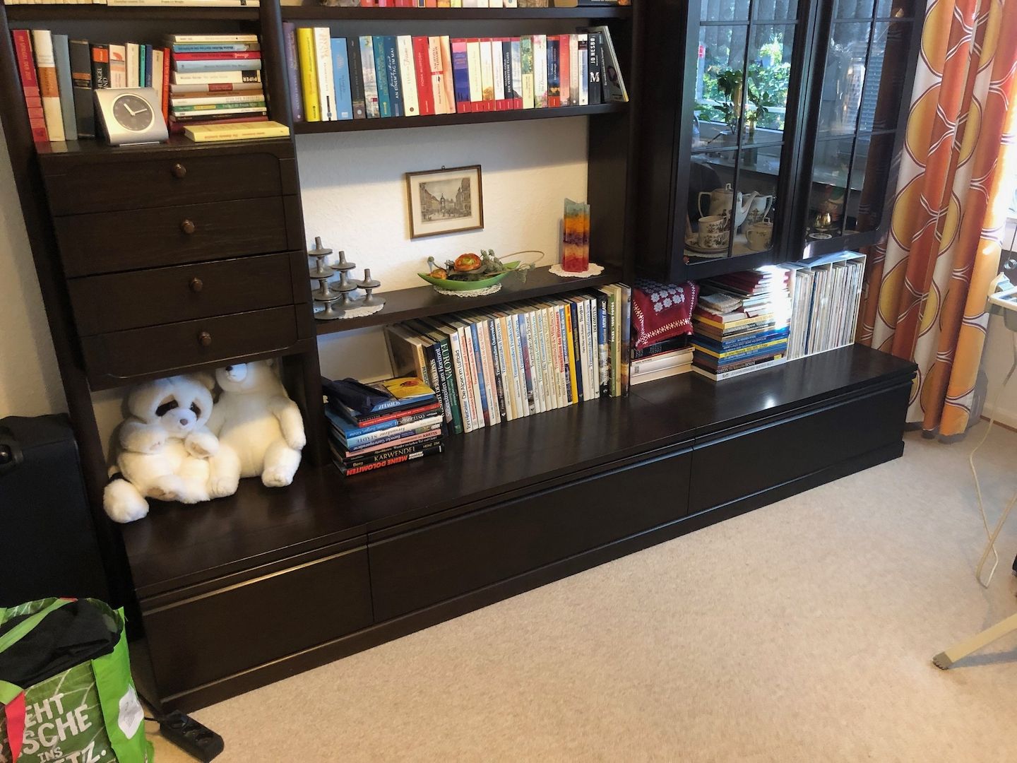 Schrankwand aus Eichenholz von 1990