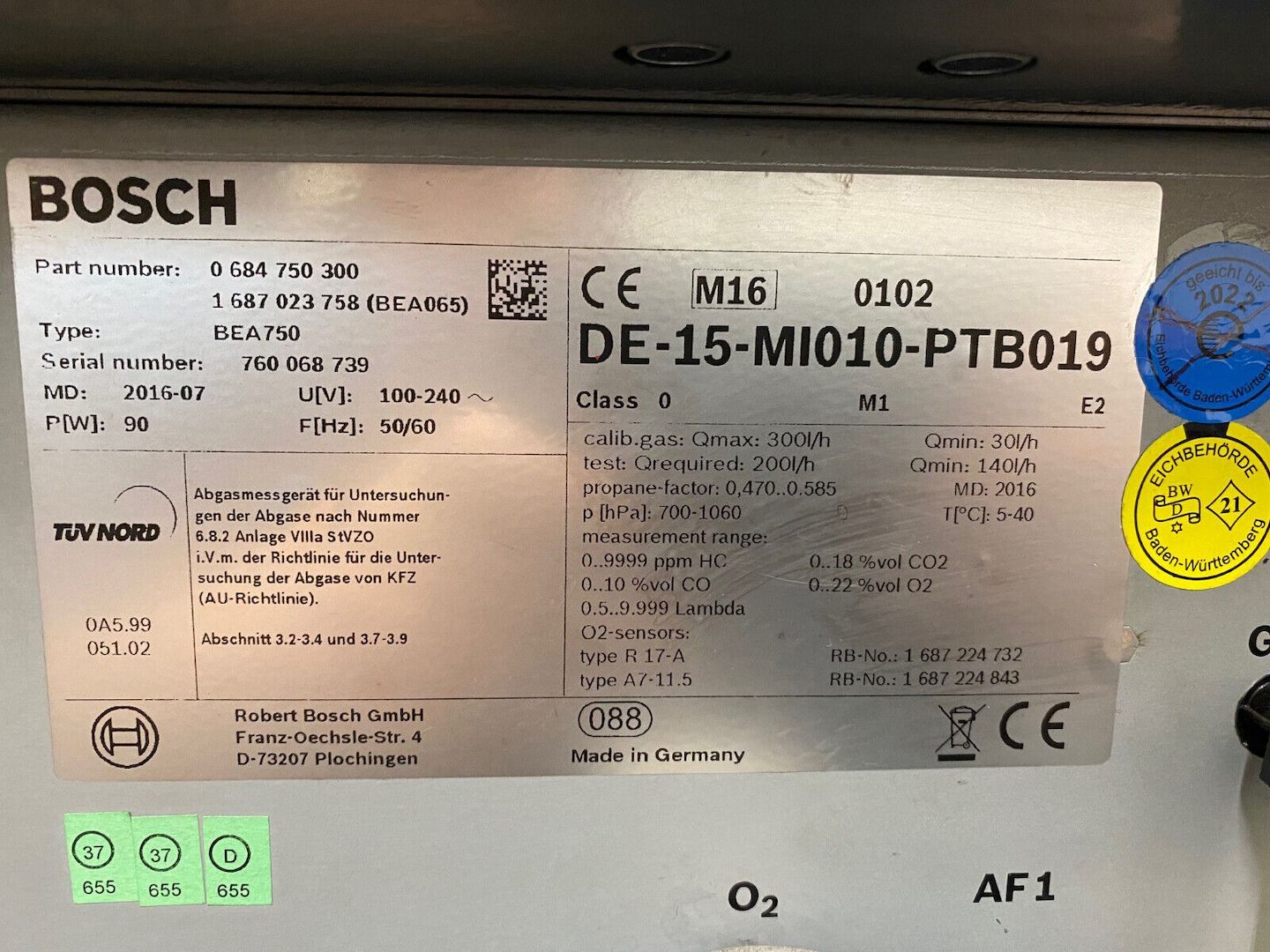 Abgastester Bosch BEA 750 Benzin und Diesel AU Abgastester Bosch BEA 750 Benzin und Diesel AU