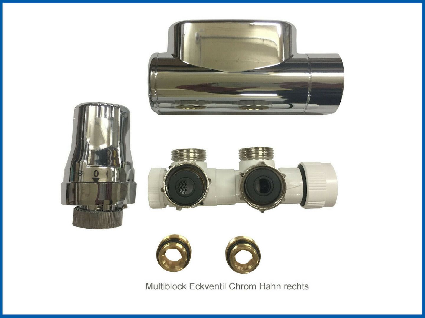 ALBA Multiblock Anschlussarmatur Set, Chrom oder Weiß Eck Ventil