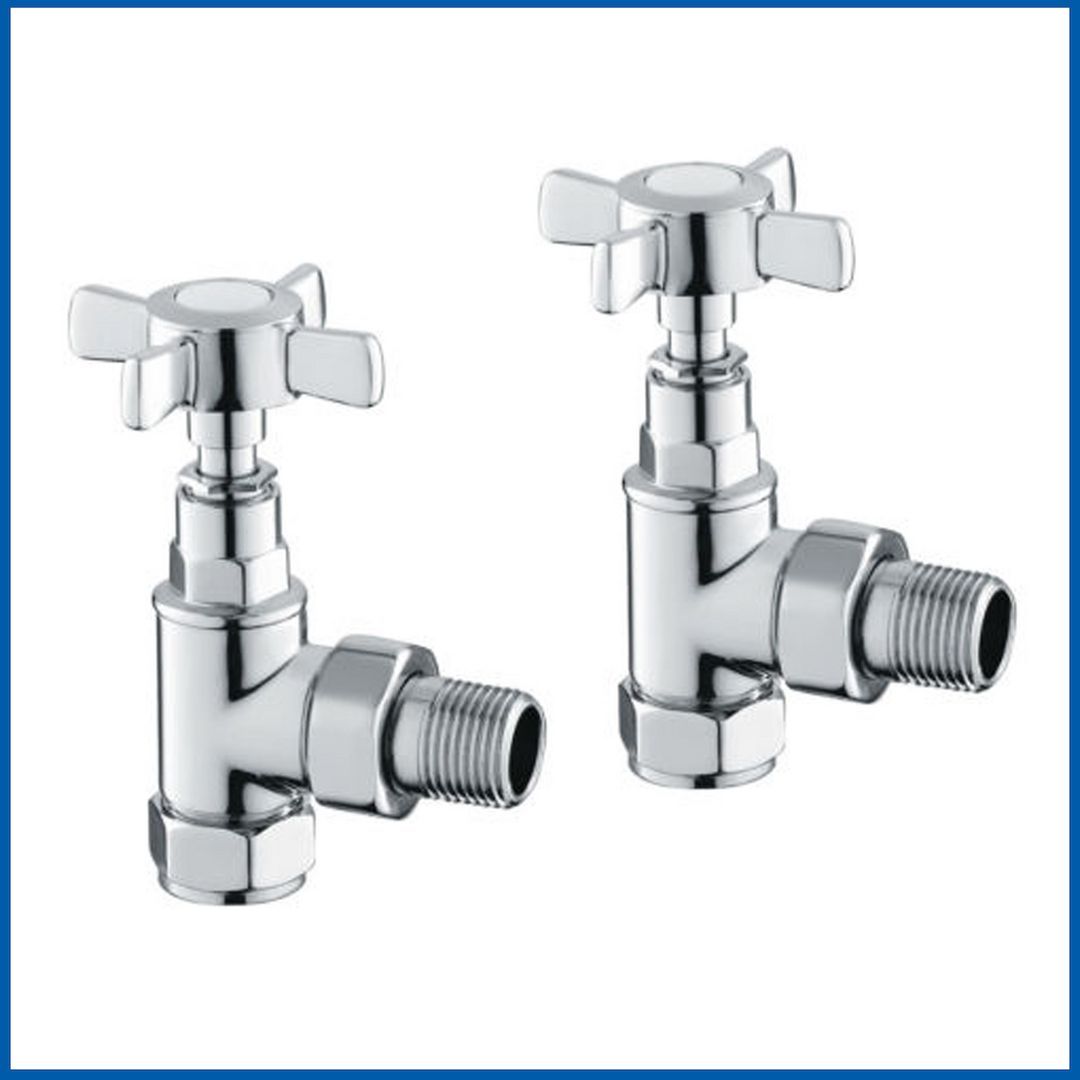 Regelventil CROSS HEAD für Badheizkörper 2 ér Pack  Chrom Ventil
