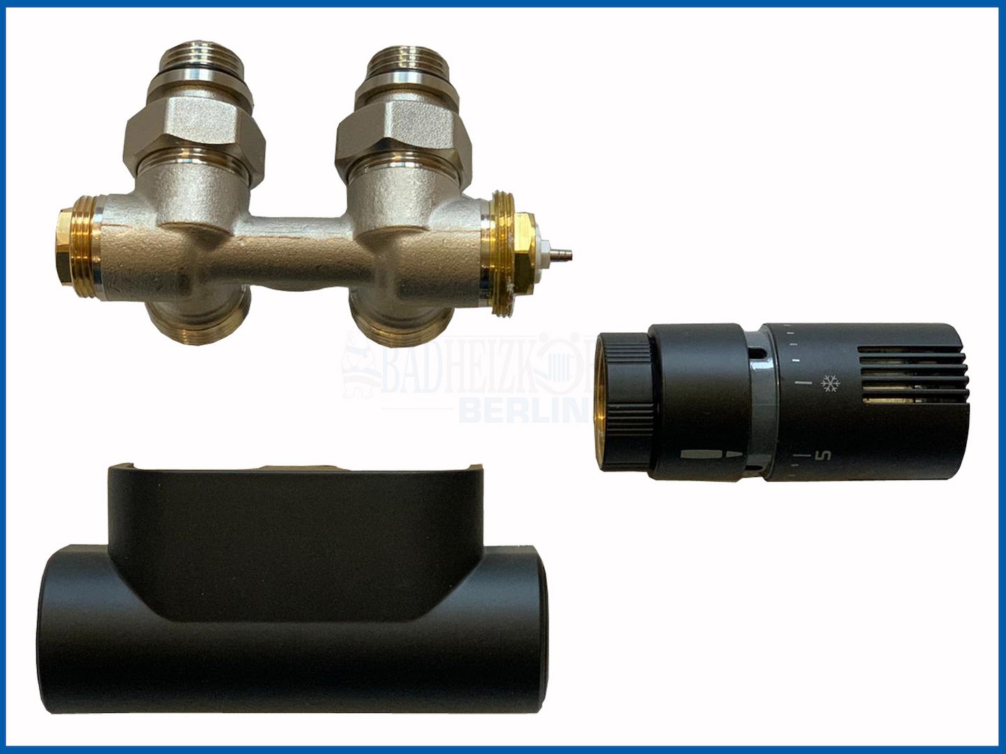 MILANO Multiblock Anschlussarmatur SET Schwarz Messing Ventil