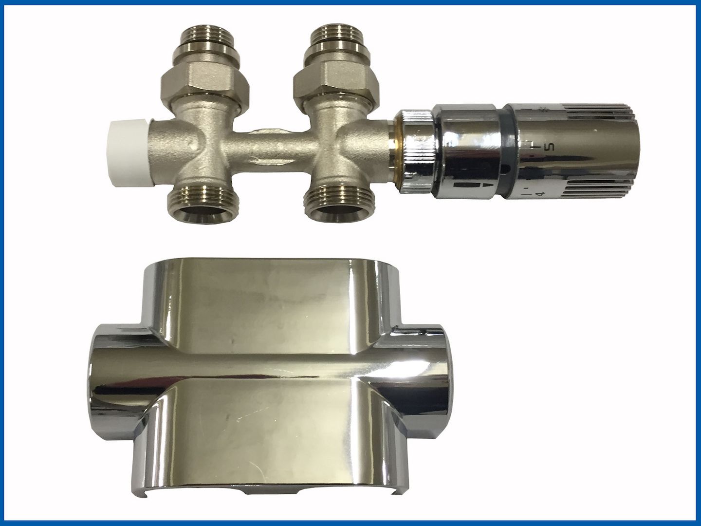 MILANO Multiblock Anschlussarmatur SET Chrom Messing Ventil