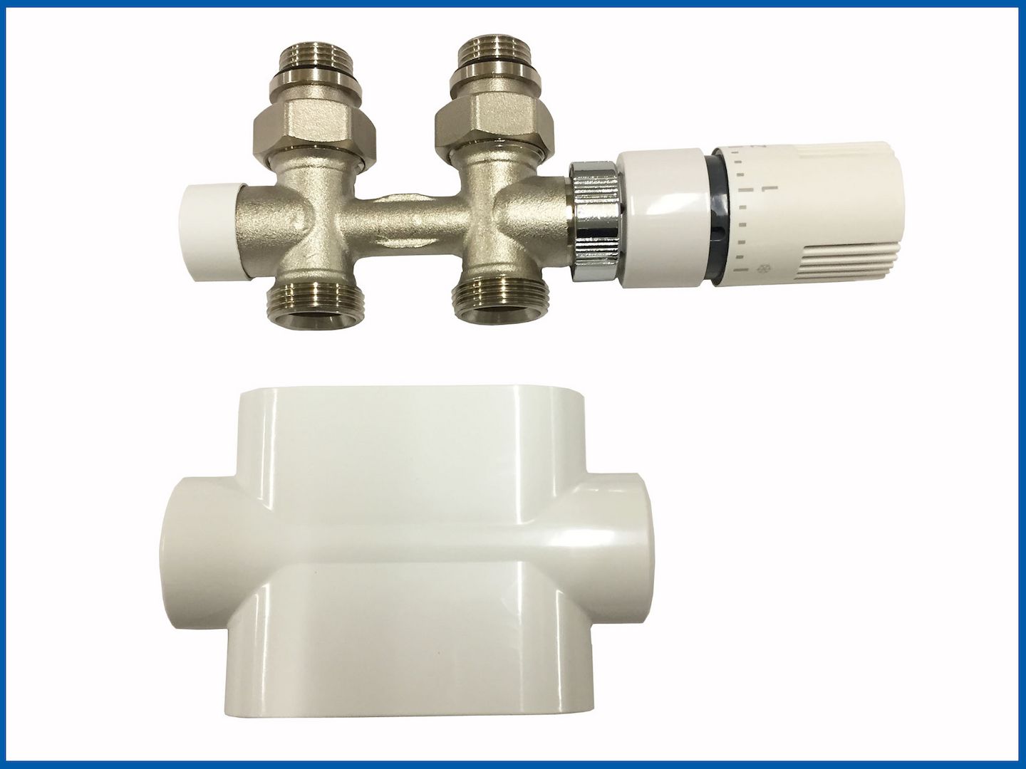 MILANO Multiblock Anschlussarmatur SET Weiß Messing Ventil