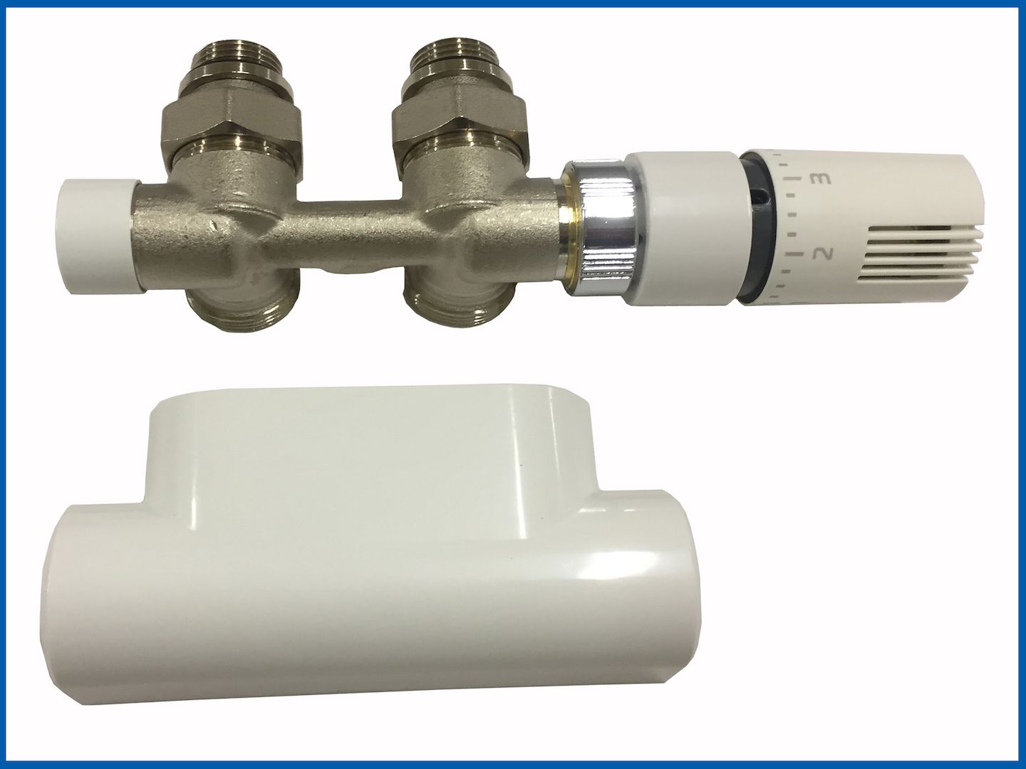 MILANO Multiblock Anschlussarmatur SET Weiß Messing Ventil