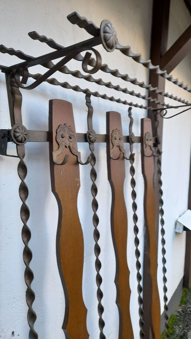 Garderobe, Flurgarderobe schmiedeeisern- Holz