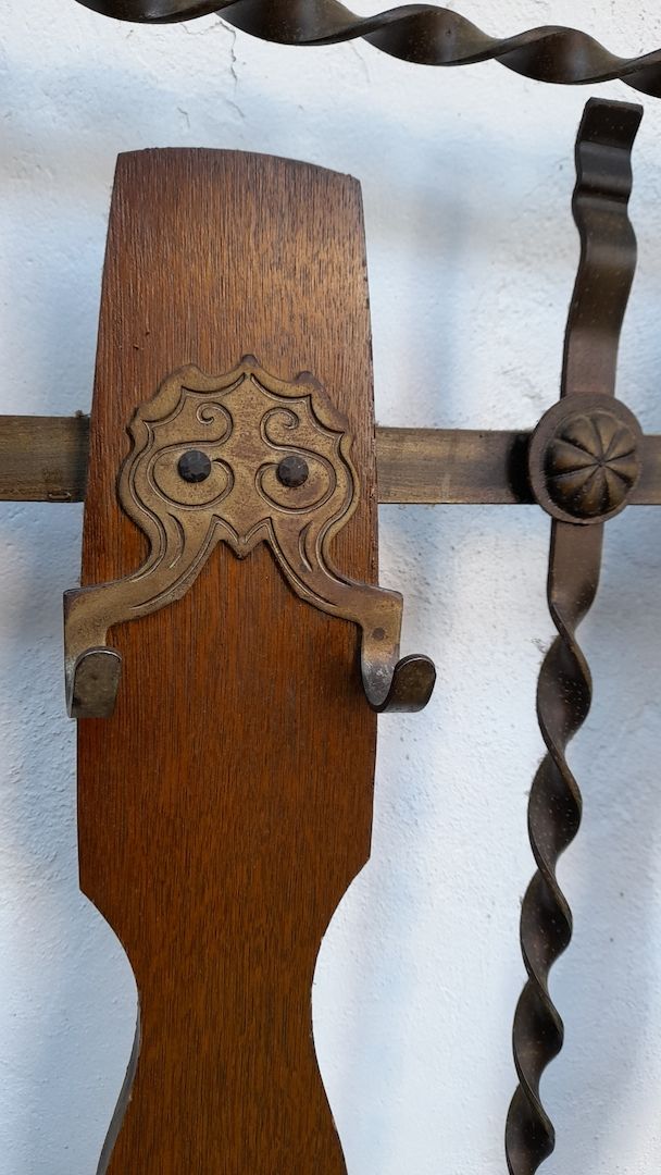 Garderobe, Flurgarderobe schmiedeeisern- Holz