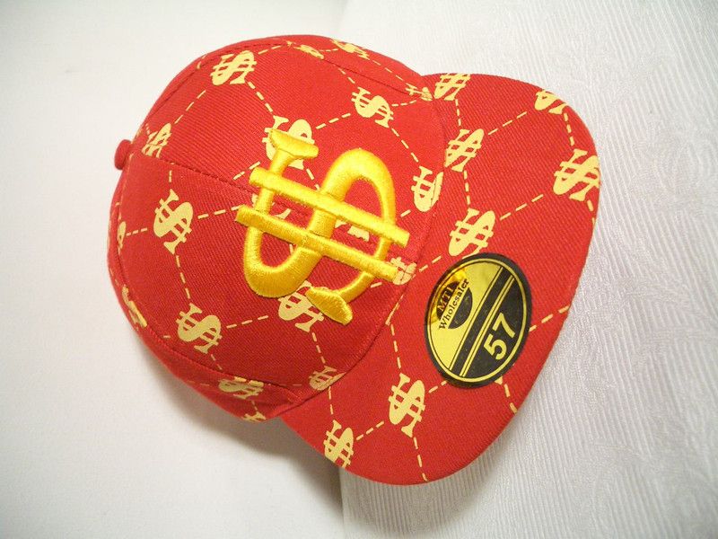 Dollar Cap Mütze Hip Hop Cap Player rot+gelb Top