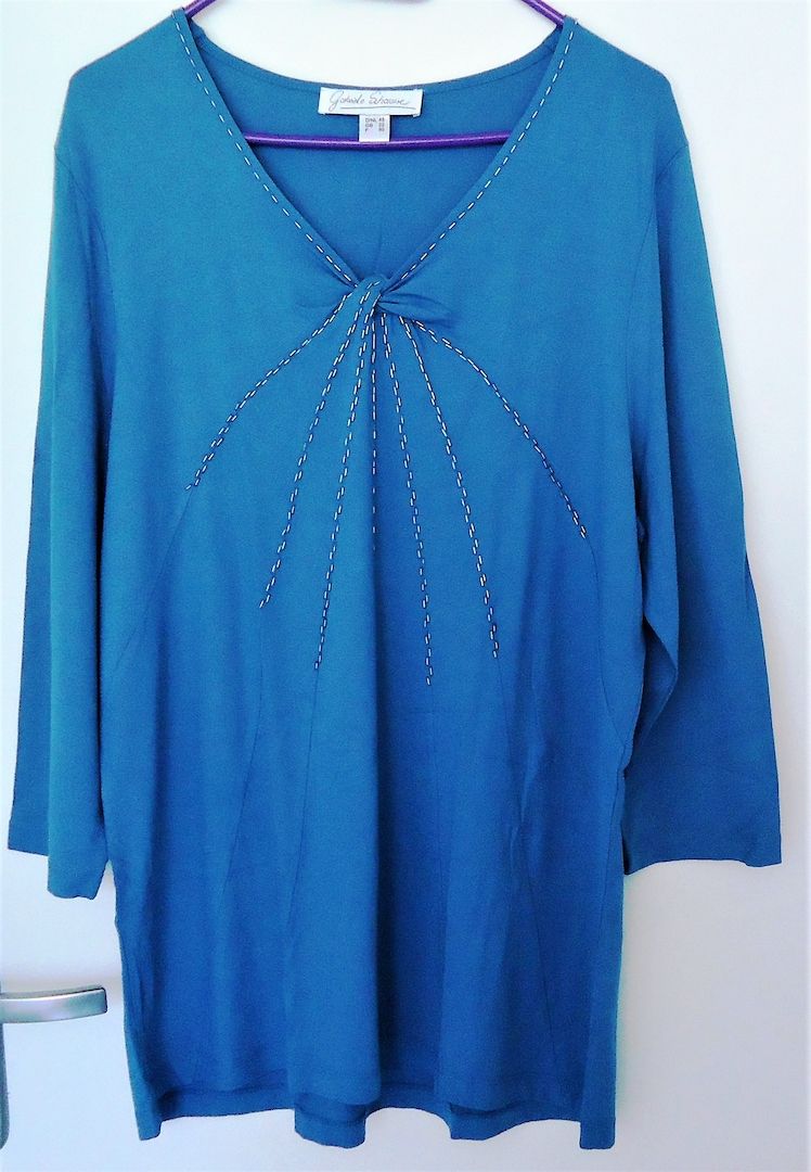 NEU-wertig ⭐ Gabriele Schaawe ❤️ EDEL Shirt Stäbchen Rocailles⭐ Grösse 48