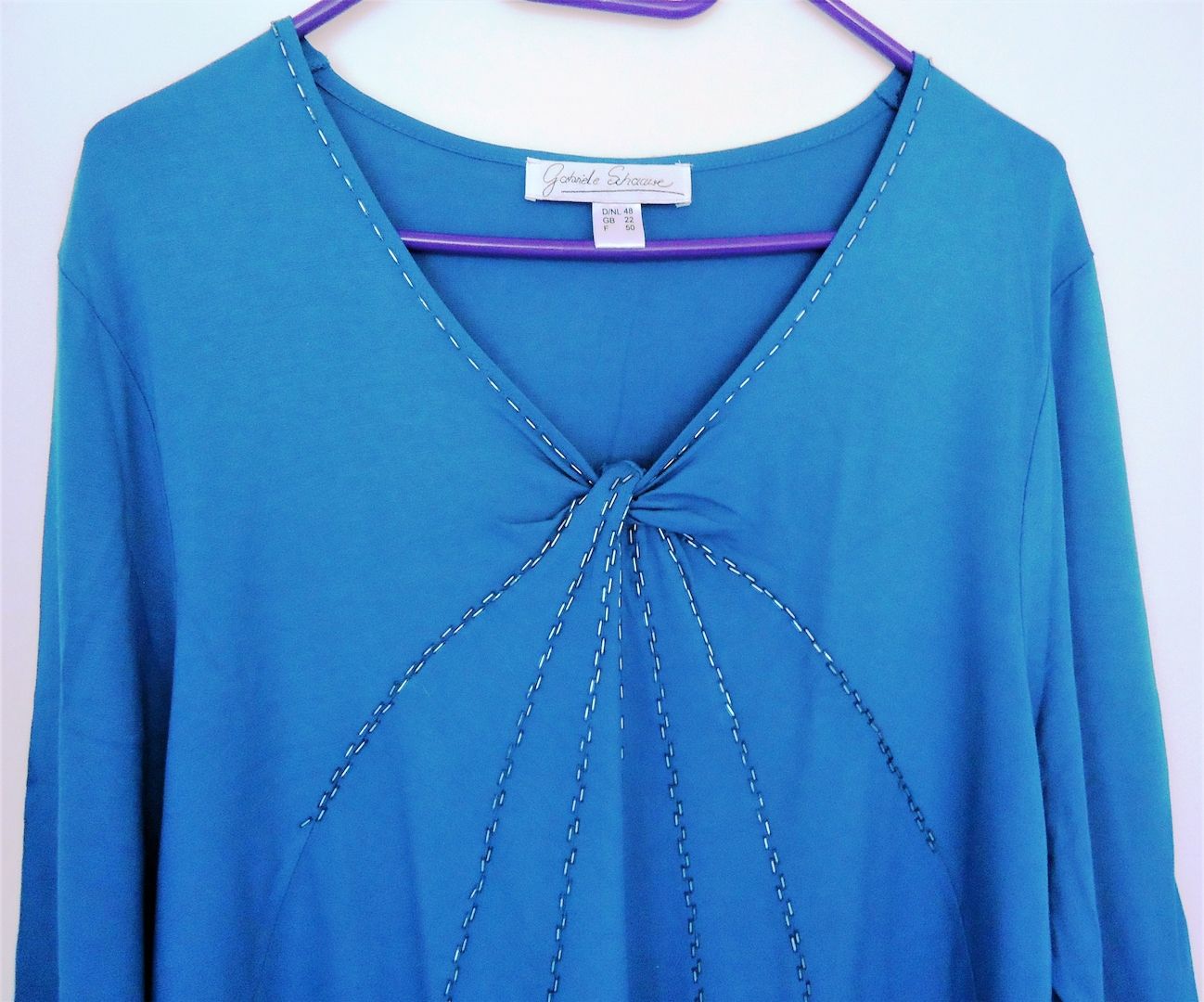 NEU-wertig ⭐ Gabriele Schaawe ❤️ EDEL Shirt Stäbchen Rocailles⭐ Grösse 48