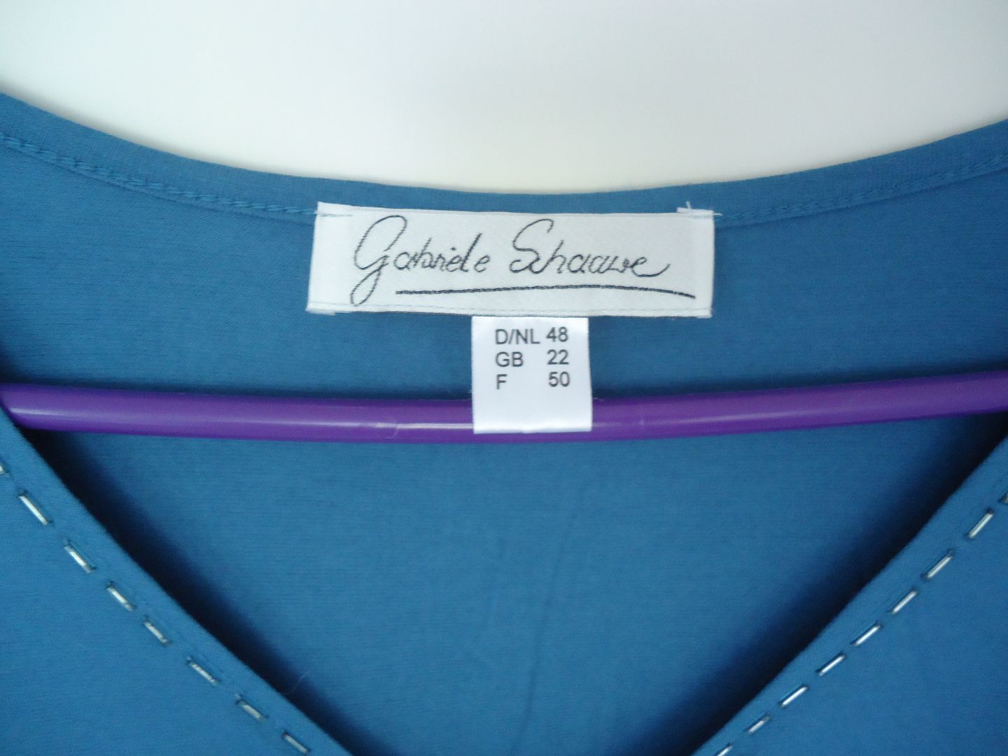 NEU-wertig ⭐ Gabriele Schaawe ❤️ EDEL Shirt Stäbchen Rocailles⭐ Grösse 48