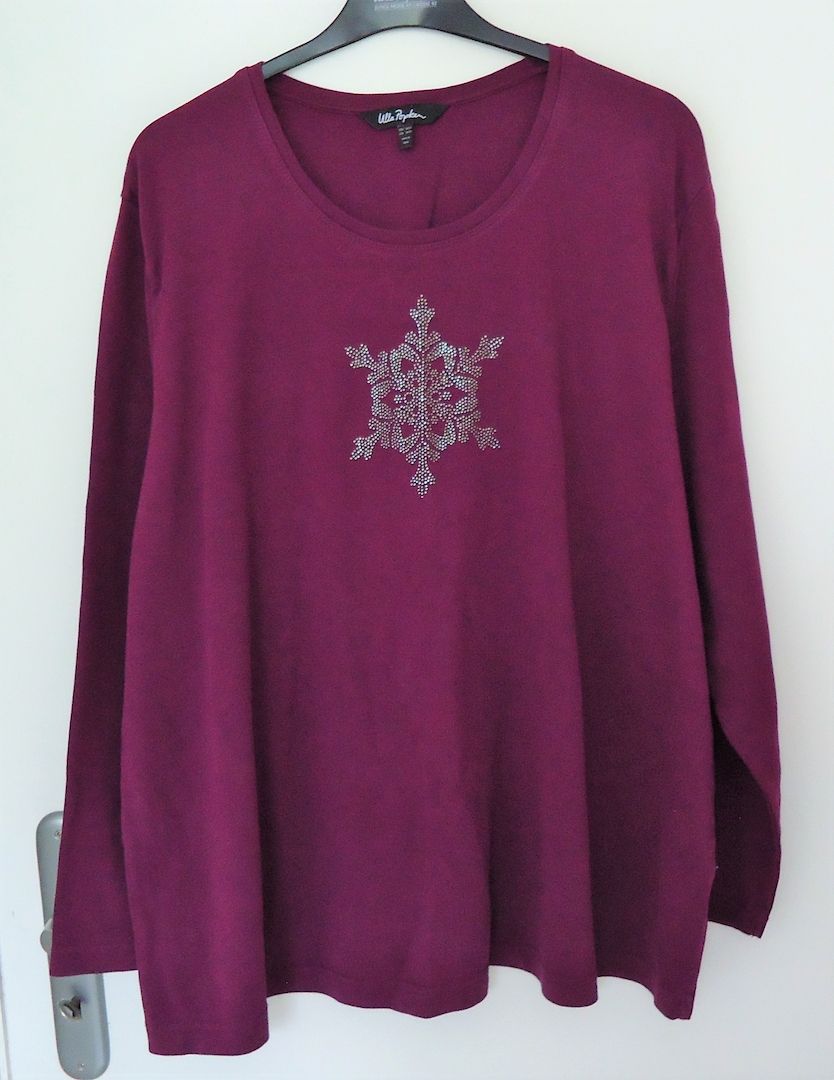NEUwertig Ulla Popken ⭐ Shirt - Schneeflocke - Strass ❤️Gr 50 52