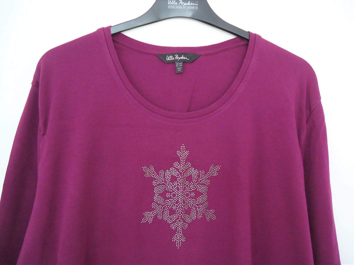 NEUwertig Ulla Popken ⭐ Shirt - Schneeflocke - Strass ❤️Gr 50 52