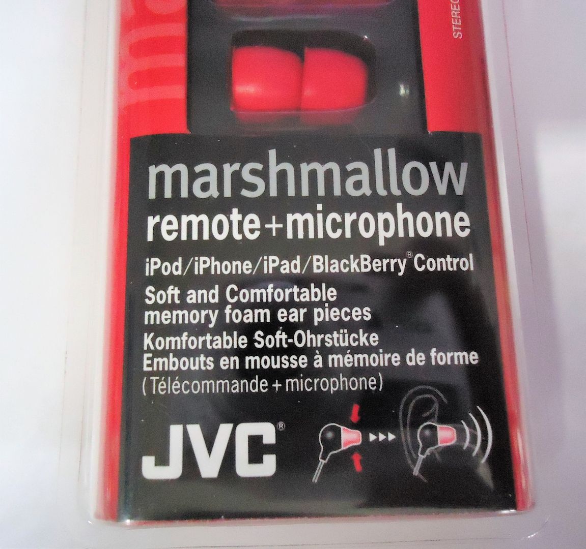 NEU ⭐ JVC HA-FR36-R 💕 Head-Set - InEar - Marshmallow Remote + Microphone 🌼 iPod iPhone iPad NEU