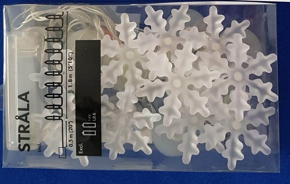 NEU ⭐ Lichterkette Stäla 10 Schneeflocken ❤️ Weihnachten ⭐ Batteriebetrieben