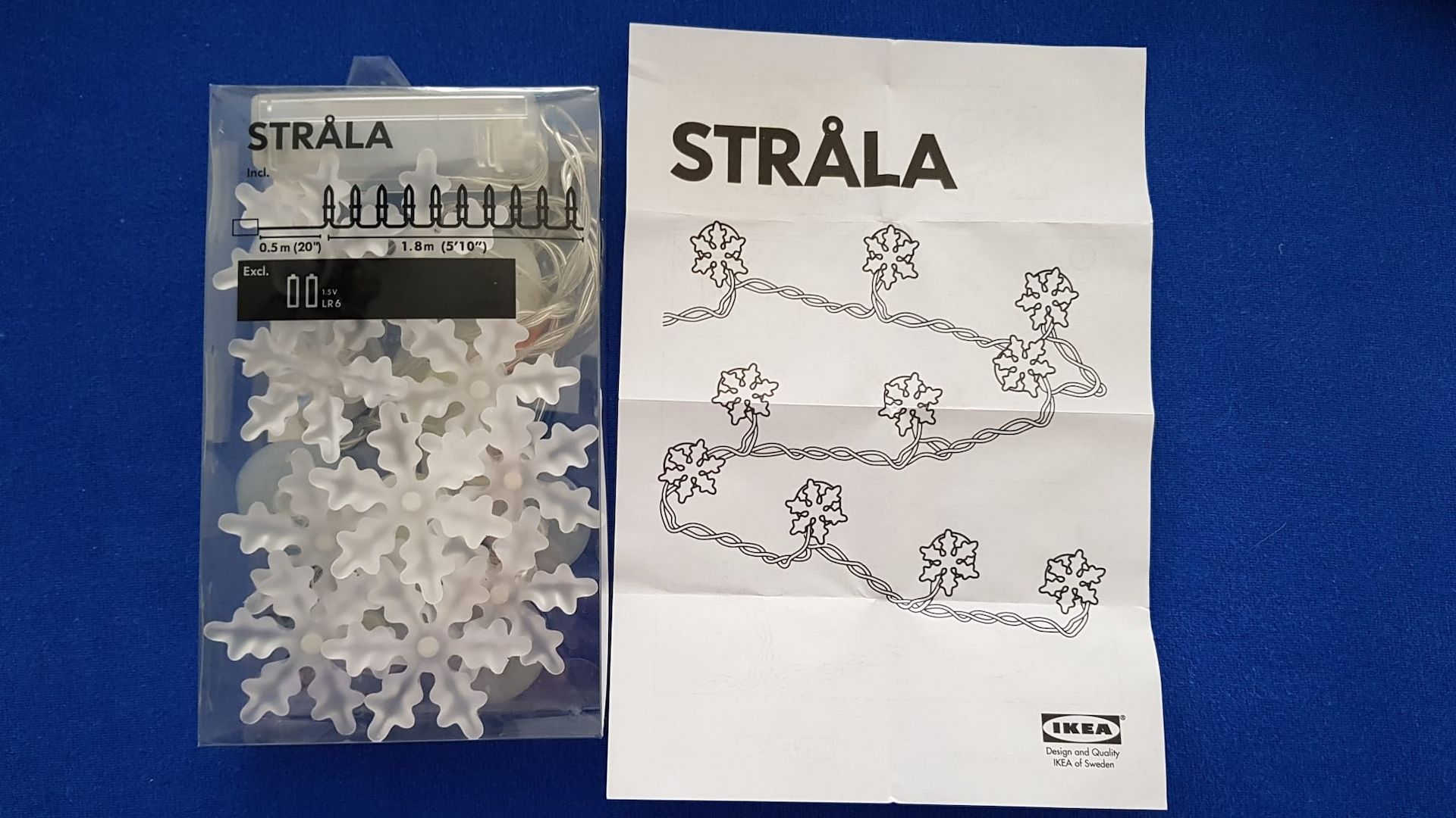 NEU ⭐ Lichterkette Stäla 10 Schneeflocken ❤️ Weihnachten ⭐ Batteriebetrieben