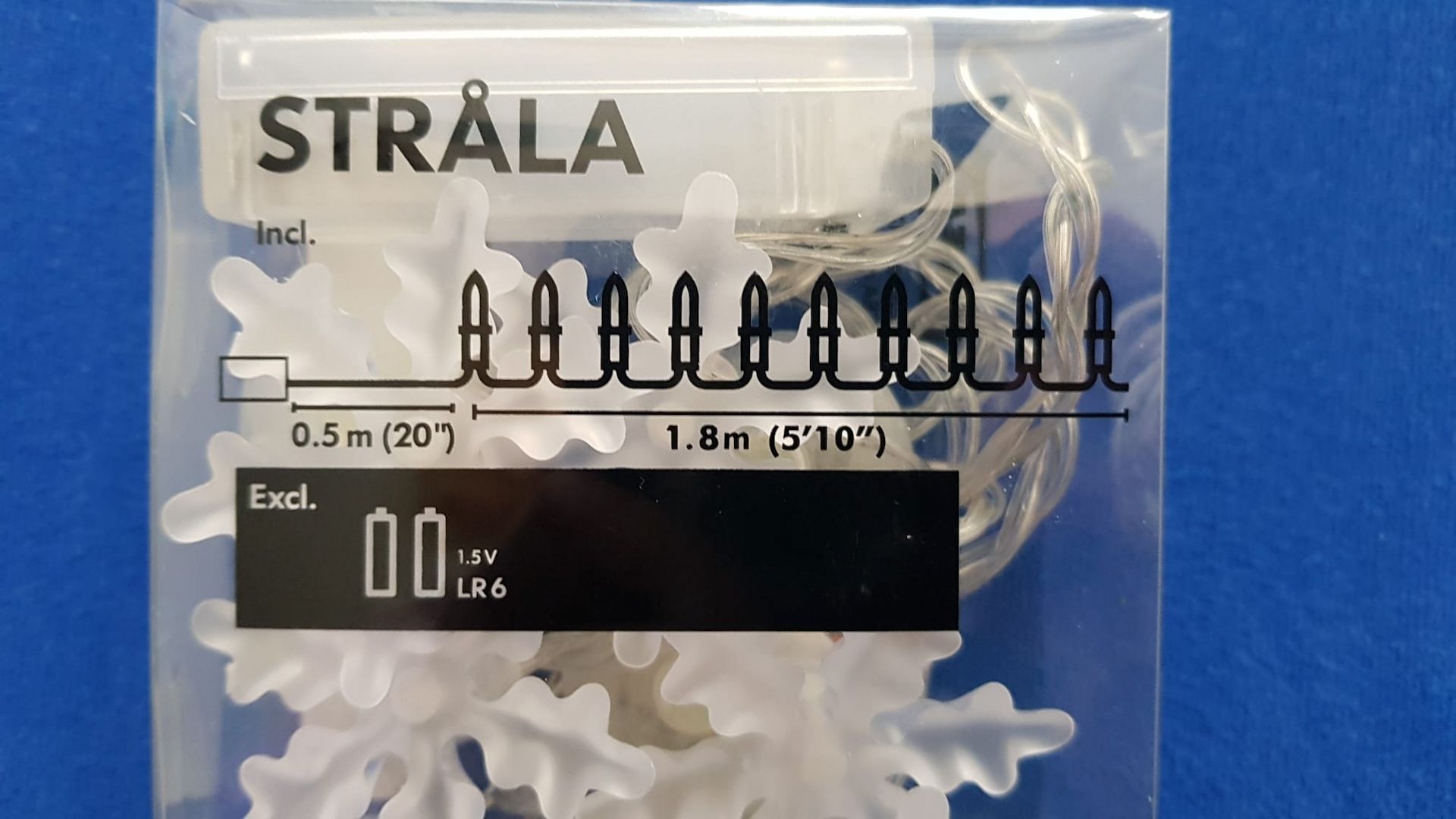 NEU ⭐ Lichterkette Stäla 10 Schneeflocken ❤️ Weihnachten ⭐ Batteriebetrieben