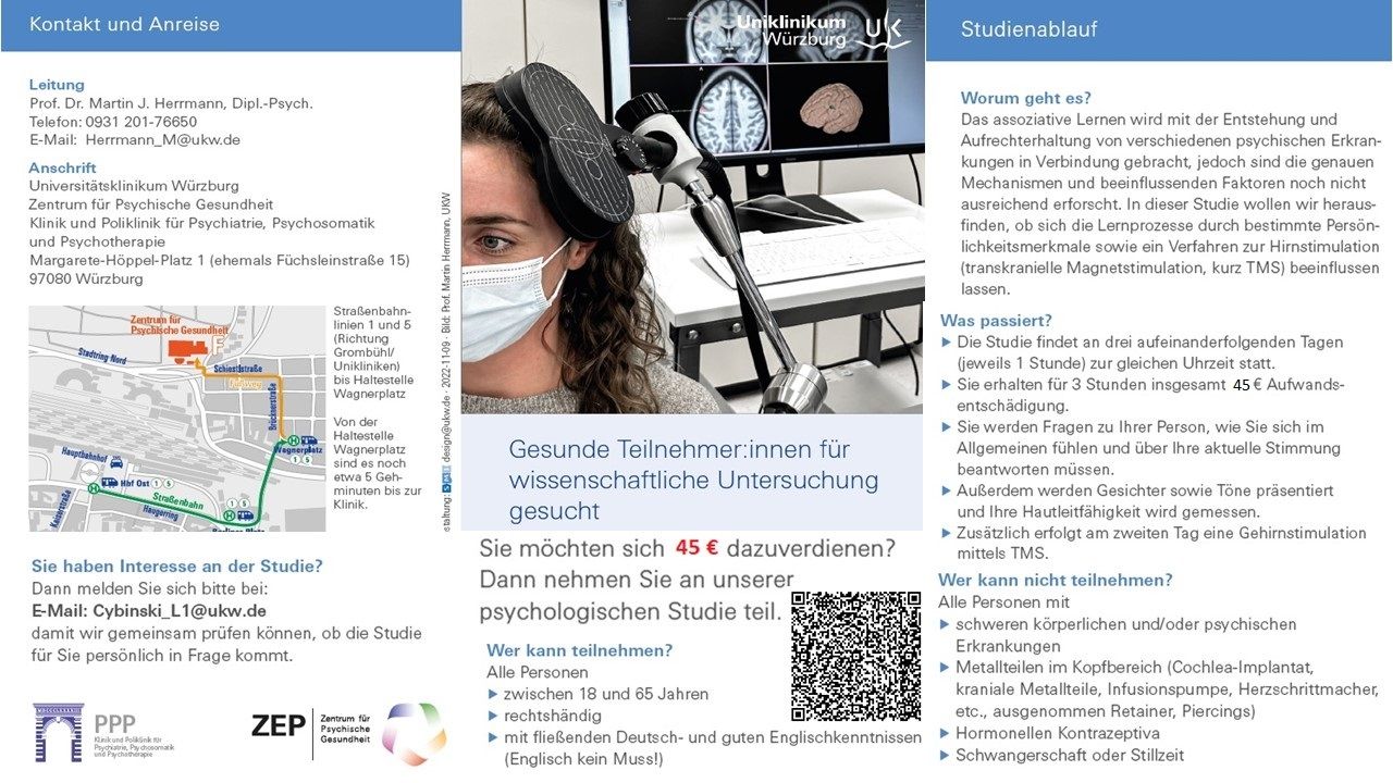 Gesunde Versuchsteilnehmer:innen für Studie in Würzburg gesucht (bis 45 Euro Vergütung)!