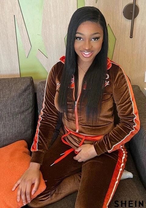 Samt Jacke mit Buchstaben Grafik & Hose Set