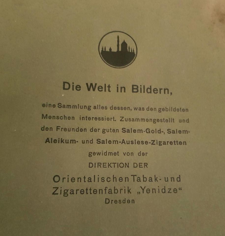 Sammlung ,,Die Welt in Bildern'' Album 3 Zigarettenfabrik Dresden