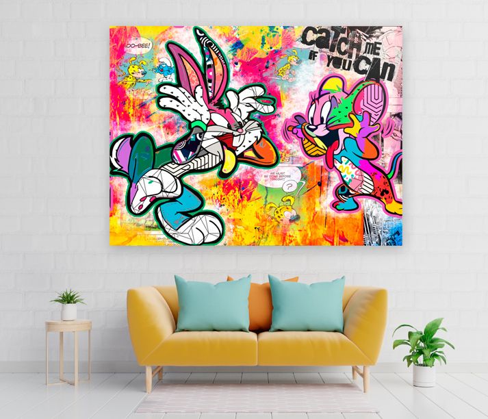 Leinwand Urban Pop Art Bild Kunst ->Bugs Jerry BOO Streetart berlin