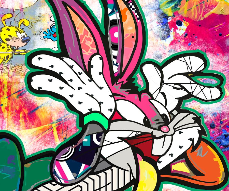 Leinwand Urban Pop Art Bild Kunst ->Bugs Jerry BOO Streetart berlin