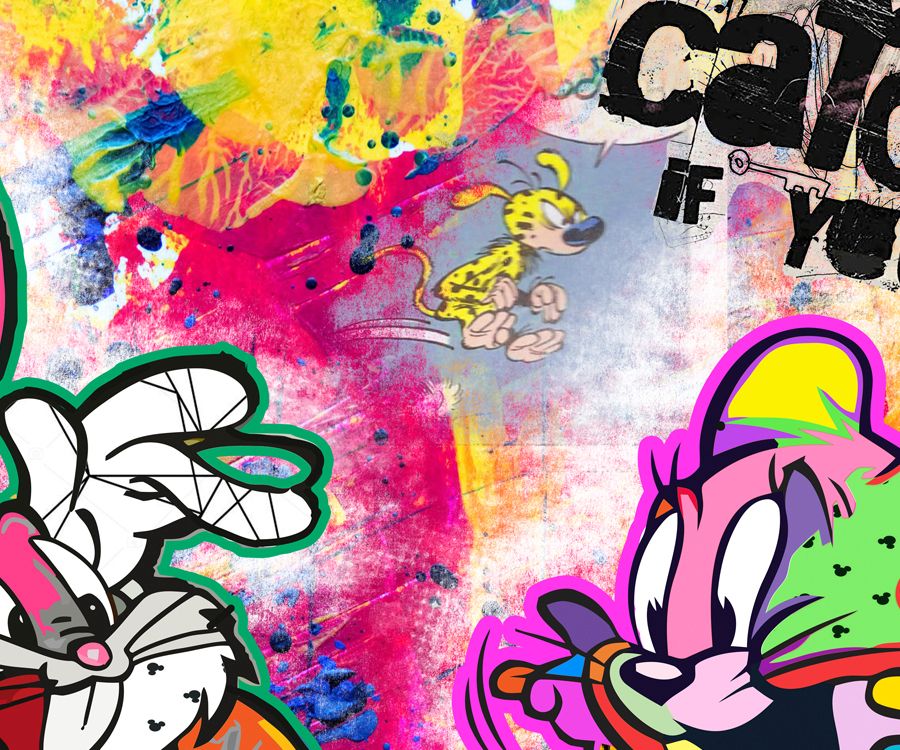 Leinwand Urban Pop Art Bild Kunst ->Bugs Jerry BOO Streetart berlin