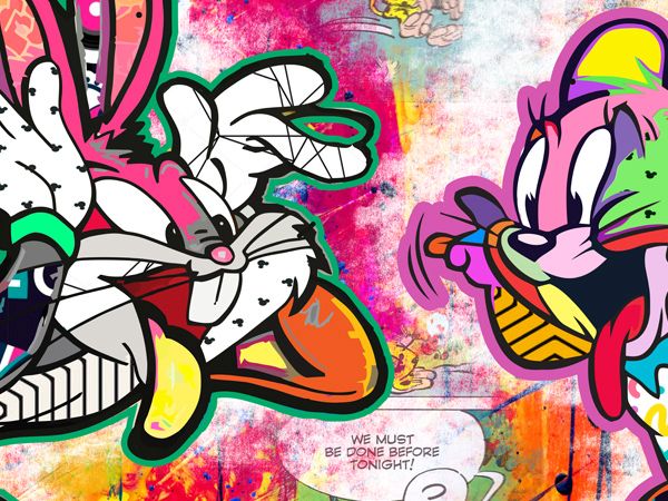 Leinwand Urban Pop Art Bild Kunst ->Bugs Jerry BOO Streetart berlin