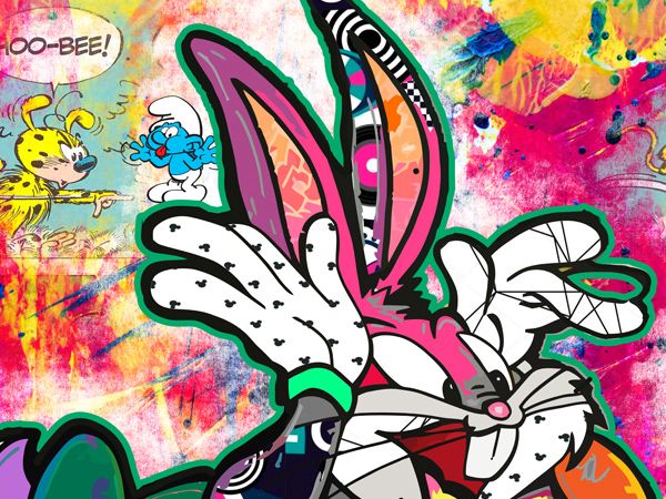 Leinwand Urban Pop Art Bild Kunst ->Bugs Jerry BOO Streetart berlin