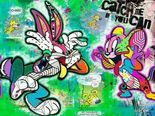 Leinwand Urban Pop Art Bild Kunst ->Bugs Jerry BOO Streetart berlin