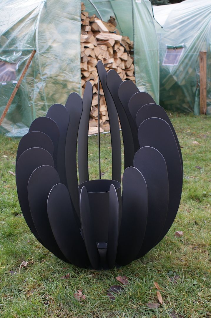 Gartenherd Feuerstelle Nummer 3 Olympische Fackel aus Stahl lackiert hitzebeständig