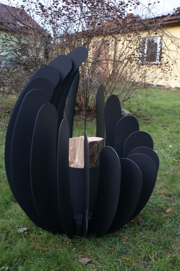 Gartenherd Feuerstelle Nummer 3 Olympische Fackel aus Stahl lackiert hitzebeständig