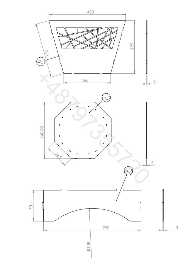 Gartenherd Feuerstelle Nummer 4 Octagon aus Stahl lackiert hitzebeständig