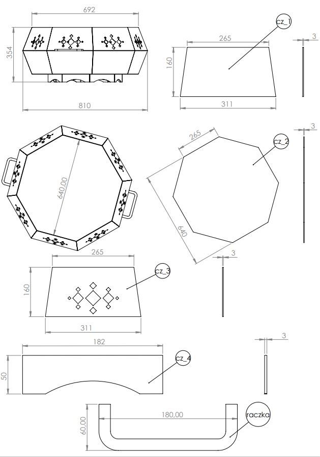 Gartenherd Feuerstelle Nummer 5 Diamant aus Stahl lackiert hitzebeständig Gartenherd Feuerstelle Nummer 5 Diamant aus Stahl lackiert hitzebeständig