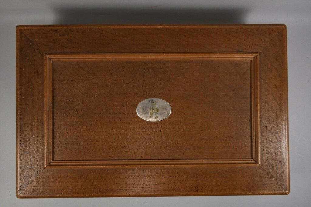 Silber Besteck aus Adelsbesitz, im Holzkasten, Dianakopfpunze Ungarn