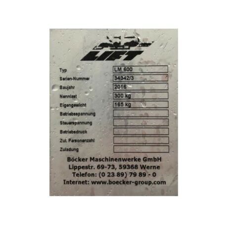BÖKER Alplift Kurbellift LM600 gebraucht Montagelift vom Hersteller überholt