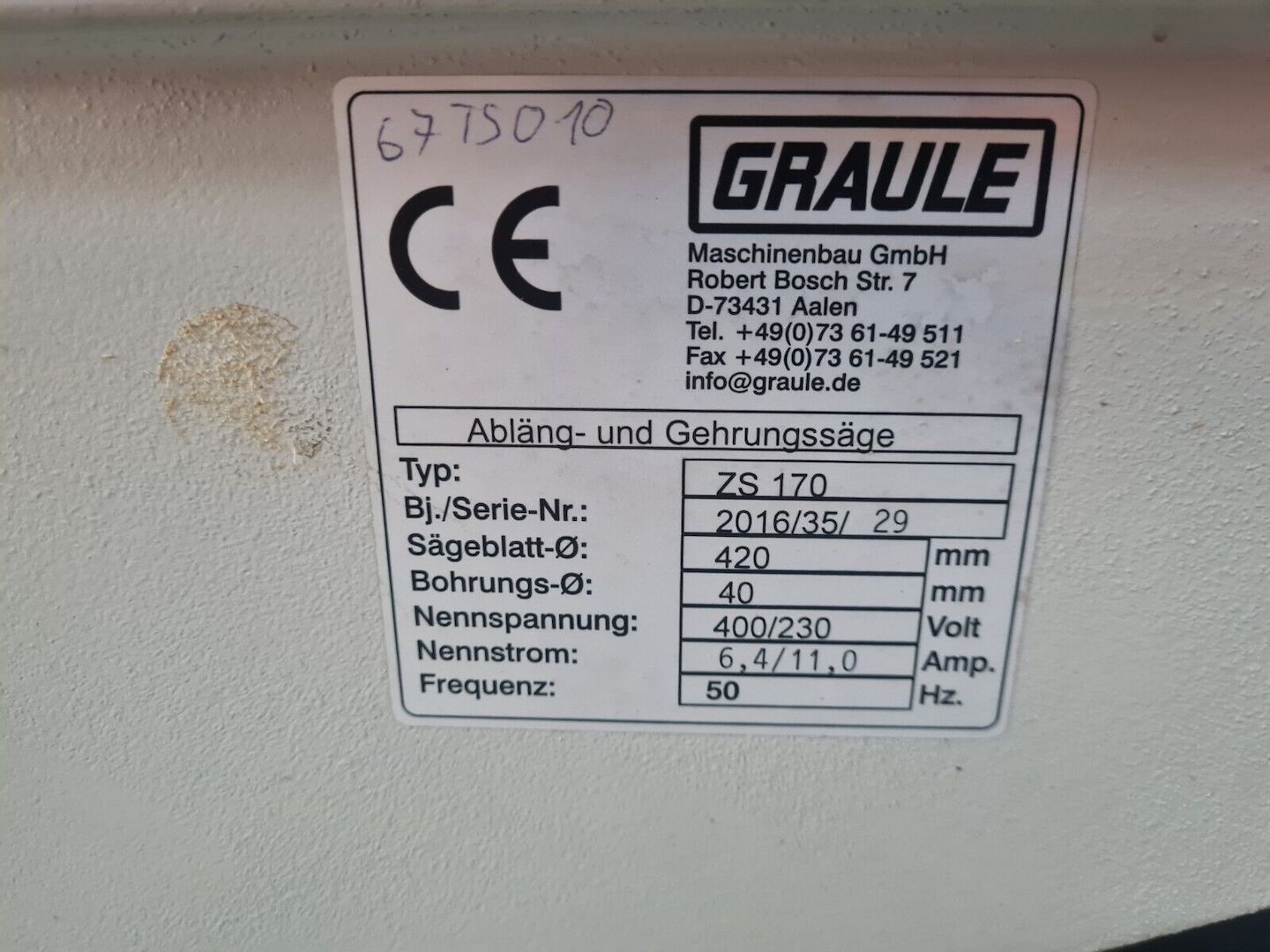 Graule Industrie Cupsäge  2016