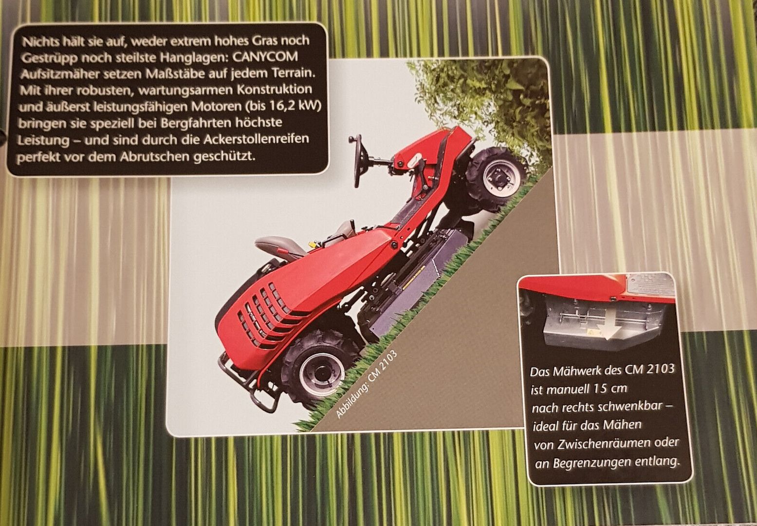 Hochgrasmäher Aufsitzmäher Canycom CM 221