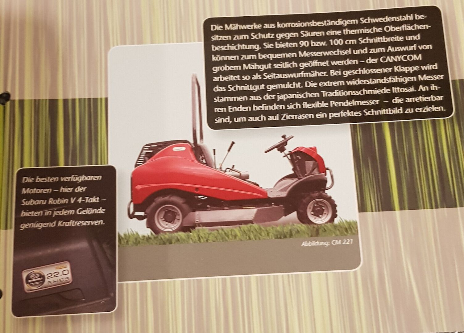 Hochgrasmäher Aufsitzmäher Canycom CM 221