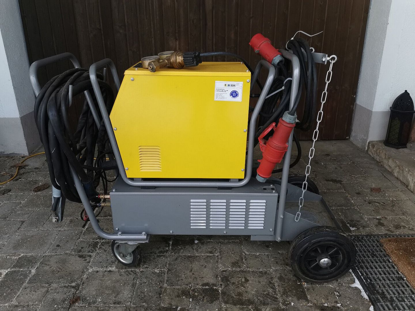 WIG Schweißgerät Jäckle WIG 301i DC + Kühlgerät FKG 3, auf Waagen komplett