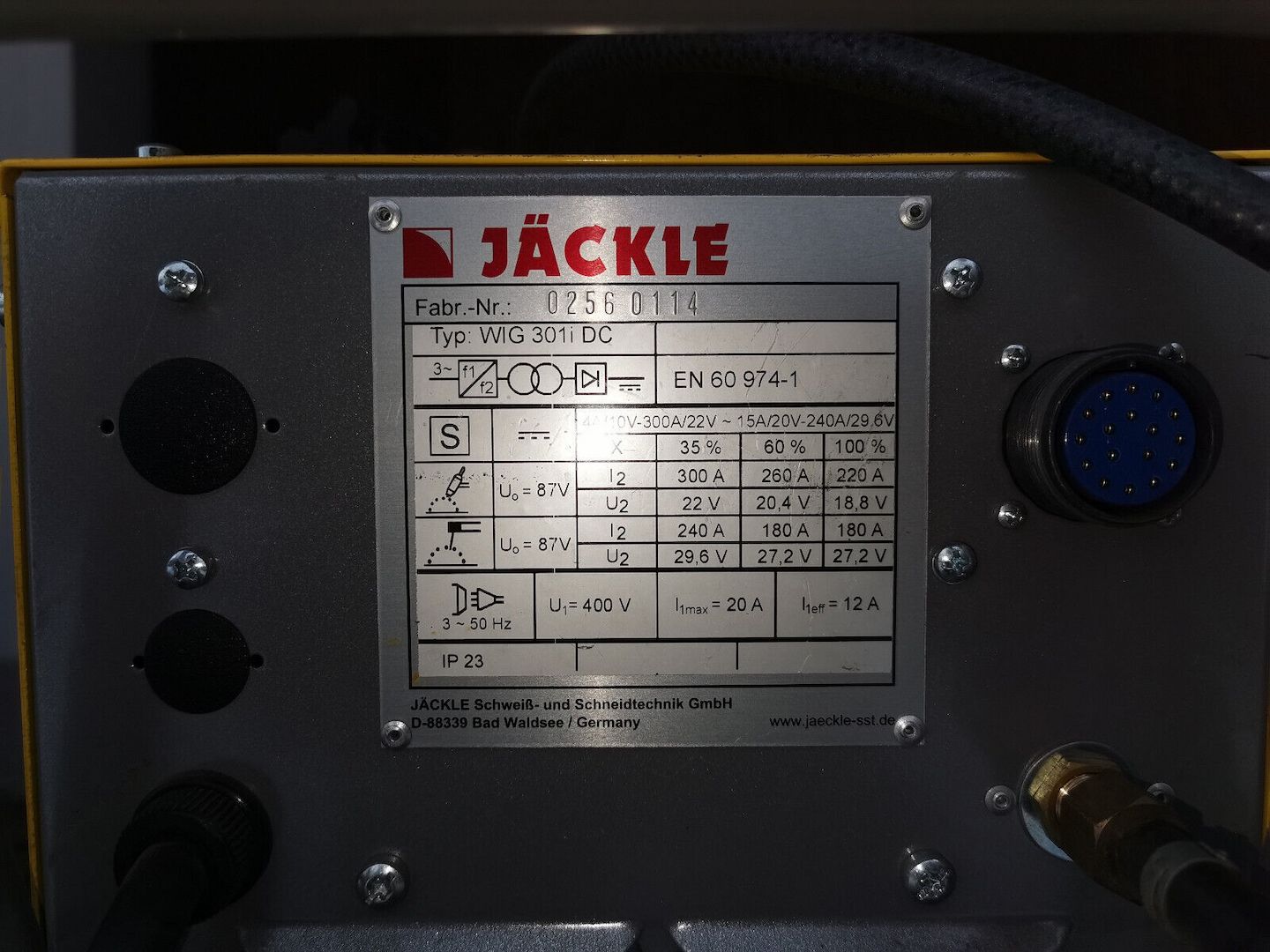 WIG Schweißgerät Jäckle WIG 301i DC + Kühlgerät FKG 3, auf Waagen komplett
