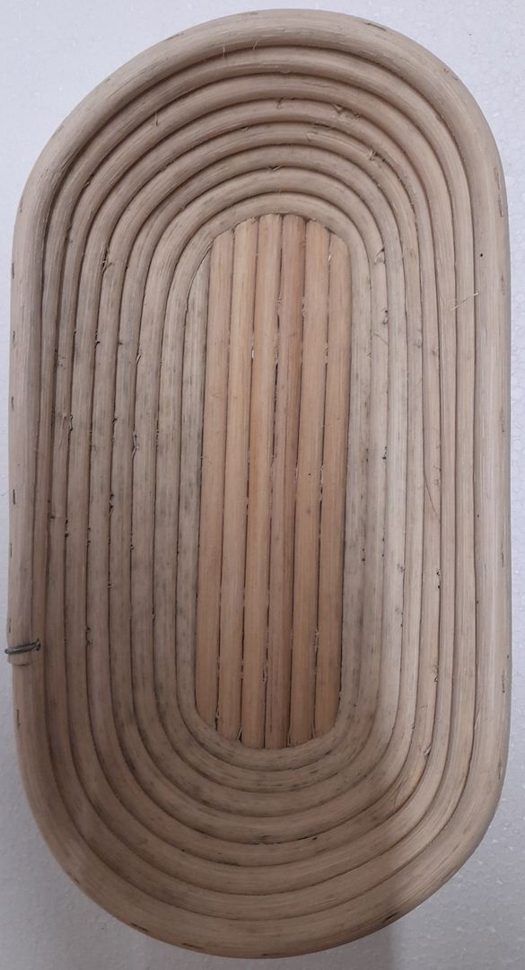 Gärkorb aus Peddigrohr, oval für 0,5 kg