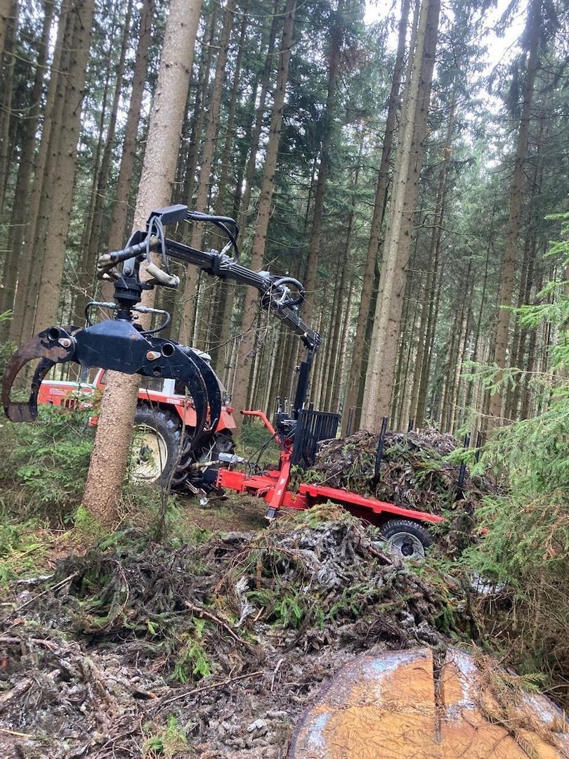 Rückewagen Forstanhänger mit Abnehmbarer Plattform