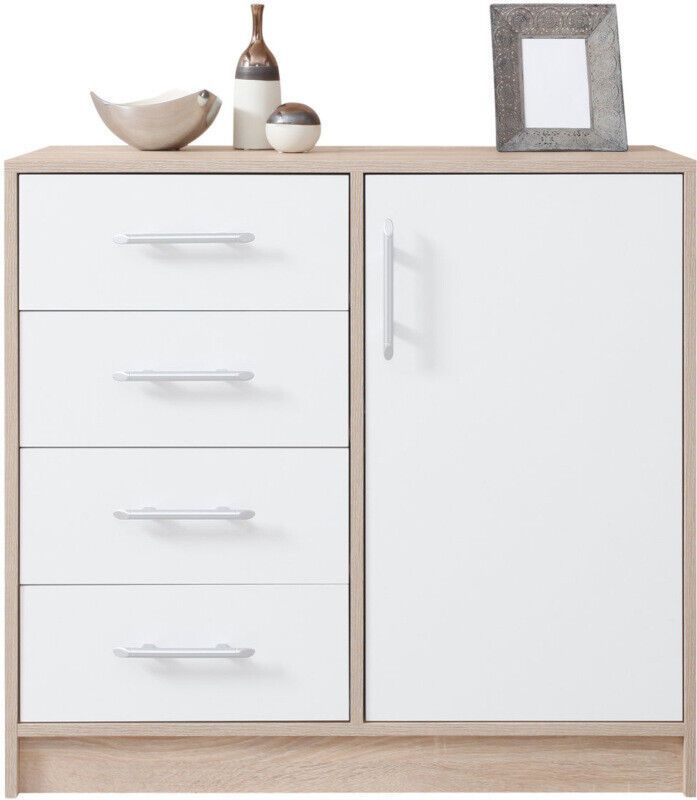 Kommode SMART SRK2 mit 4 Schubladen und 1 Tür laminierte Platte Breite 90cm