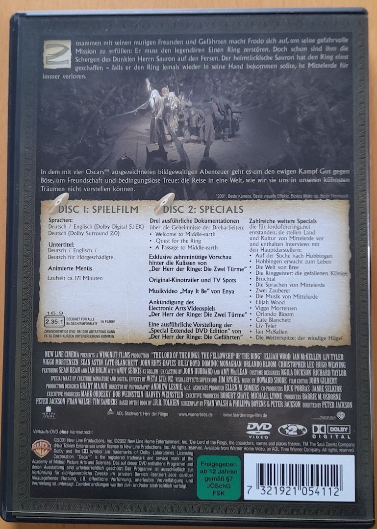 Herr der Ringe - Teil 1 - Die Gefährten [2 DVD`s]